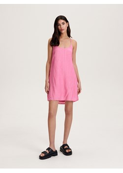 Reserved - Sukienka mini z wiskozy - różowy ze sklepu Reserved w kategorii Sukienki - zdjęcie 163479899
