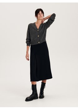 Reserved - Spódnica midi z wiskozą - czarny ze sklepu Reserved w kategorii Spódnice - zdjęcie 163480007