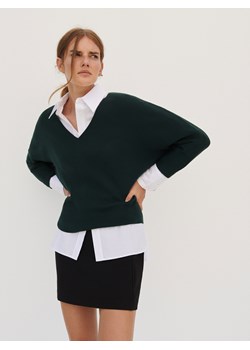 Reserved - Sweter z wiskozą - ciemnozielony ze sklepu Reserved w kategorii Swetry damskie - zdjęcie 163480429