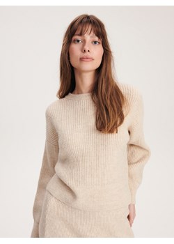 Reserved - Sweter w prążek - beżowy ze sklepu Reserved w kategorii Swetry damskie - zdjęcie 163480808