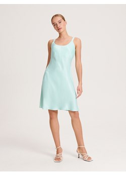 Reserved - Sukienka z wiskozy - jasnoturkusowy ze sklepu Reserved w kategorii Sukienki - zdjęcie 163481699