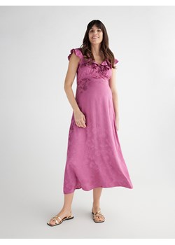 Reserved - Sukienka maxi z falbanami - fioletowy ze sklepu Reserved w kategorii Sukienki ciążowe - zdjęcie 163481826