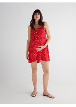 Reserved - Wzorzysta sukienka z wiskozy - czerwony ze sklepu Reserved w kategorii Sukienki ciążowe - zdjęcie 163481948