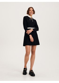 Reserved - Sukienka mini z kołnierzykiem - czarny ze sklepu Reserved w kategorii Sukienki - zdjęcie 163482807