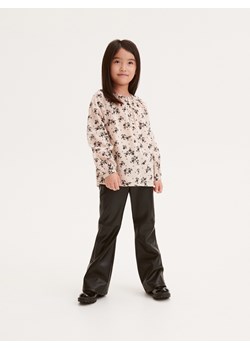 Reserved - Bawełniana bluzka z guzikami - kremowy ze sklepu Reserved w kategorii Bluzki dziewczęce - zdjęcie 163483036
