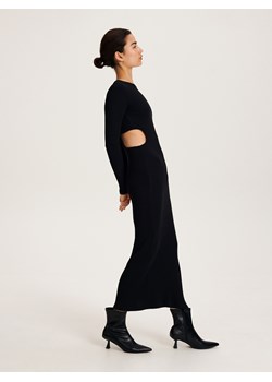 Reserved - Dzianinowa sukienka z wycięciem - czarny ze sklepu Reserved w kategorii Sukienki - zdjęcie 163484579