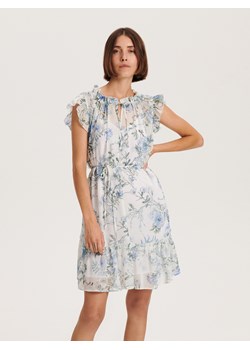 Reserved - Sukienka mini z falbanami - jasnoniebieski ze sklepu Reserved w kategorii Sukienki - zdjęcie 163484669