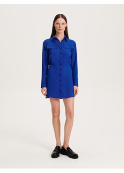 Reserved - Koszulowa sukienka mini - niebieski ze sklepu Reserved w kategorii Sukienki - zdjęcie 163484807