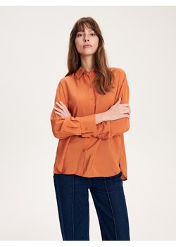 Reserved - Koszula z połyskującej tkaniny - pomarańczowy ze sklepu Reserved w kategorii Koszule damskie - zdjęcie 163485395