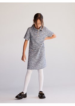 Reserved - Tweedowa sukienka - niebieski ze sklepu Reserved w kategorii Sukienki dziewczęce - zdjęcie 163487969
