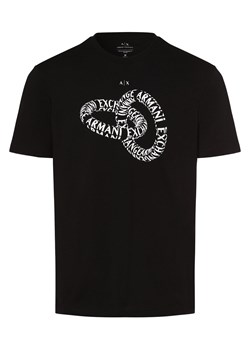 Armani Exchange T-shirt męski Mężczyźni Bawełna czarny nadruk ze sklepu vangraaf w kategorii T-shirty męskie - zdjęcie 163488207