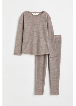 H & M - Wełniany komplet 2-częściowy - Brązowy ze sklepu H&M w kategorii Komplety dziewczęce - zdjęcie 163489028