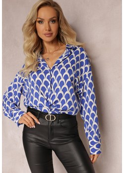 Niebieska Koszula w Geometryczny Print Tiorre ze sklepu Renee odzież w kategorii Koszule damskie - zdjęcie 163492708