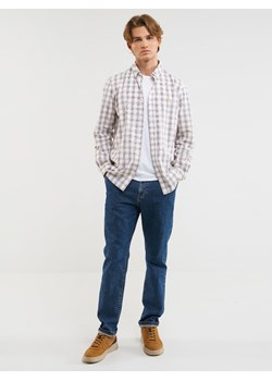 Koszula męska bawełniana w kratę biała Orengison 101 ze sklepu Big Star w kategorii Koszule męskie - zdjęcie 163502916
