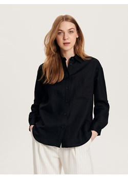 Reserved - Koszula oversize z lnem - czarny ze sklepu Reserved w kategorii Koszule damskie - zdjęcie 163503606