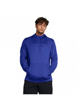 Męska bluza treningowa Under Armour UA Armour Fleece Wordmark HD - niebieska ze sklepu Sportstylestory.com w kategorii Bluzy męskie - zdjęcie 163508948