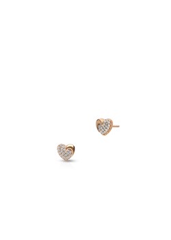 Kolczyki srebrne pozłacane serca z cyrkoniami SHX/KC300R ze sklepu W.KRUK w kategorii Kolczyki - zdjęcie 163516955