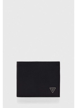 Guess portfel skórzany męski kolor czarny SMCSLE LEA20 ze sklepu ANSWEAR.com w kategorii Portfele męskie - zdjęcie 163534887
