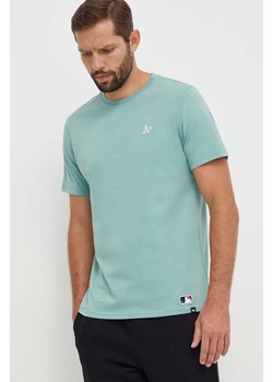 47brand t-shirt bawełniany MLB Oakland Athletics męski kolor zielony gładki ze sklepu ANSWEAR.com w kategorii T-shirty męskie - zdjęcie 163535389
