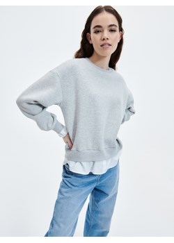 Reserved - Bawełniana bluza - jasnoszary ze sklepu Reserved w kategorii Bluzy damskie - zdjęcie 163537325