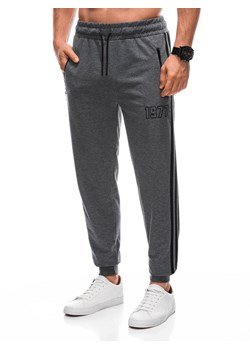 Spodnie męskie dresowe 1414P - szare ze sklepu Edoti w kategorii Spodnie męskie - zdjęcie 163539909