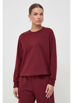 Max Mara Leisure bluza damska kolor bordowy z nadrukiem ze sklepu ANSWEAR.com w kategorii Bluzy damskie - zdjęcie 163543608