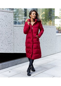Czerwony płaszcz pikowany ocieplany Fortunato ze sklepu gemre w kategorii Płaszcze damskie - zdjęcie 163544257