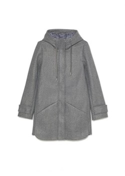 Cropp - Szary płaszcz z kapturem - szary ze sklepu Cropp w kategorii Płaszcze damskie - zdjęcie 163551975
