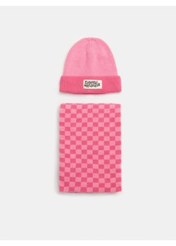 Sinsay - Komplet: czapka i szalik - różowy ze sklepu Sinsay w kategorii Czapki dziecięce - zdjęcie 163554525