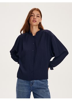 Reserved - Koszula z wiskozą - granatowy ze sklepu Reserved w kategorii Koszule damskie - zdjęcie 163561746