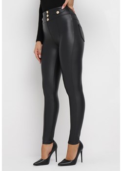 Czarne Spodnie Skinny z Ekoskóry Aileta ze sklepu Born2be Odzież w kategorii Spodnie damskie - zdjęcie 163564076