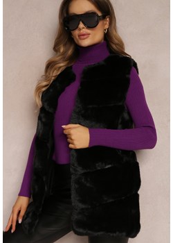 Czarna Futrzana Kamizelka Afeth ze sklepu Renee odzież w kategorii Kamizelki damskie - zdjęcie 163564116