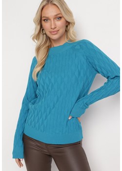 Niebieski Klasyczny Sweter z Półgolfem Nordda ze sklepu Born2be Odzież w kategorii Swetry damskie - zdjęcie 163570556
