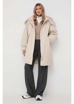 Guess kurtka damska kolor beżowy zimowa ze sklepu ANSWEAR.com w kategorii Płaszcze damskie - zdjęcie 163572237