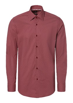 BOSS Koszula męska Mężczyźni Slim Fit Bawełna bordowy wzorzysty ze sklepu vangraaf w kategorii Koszule męskie - zdjęcie 163574319