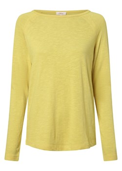 s.Oliver Damska koszulka z długim rękawem Kobiety Bawełna żółty jednolity ze sklepu vangraaf w kategorii Bluzki damskie - zdjęcie 163574349