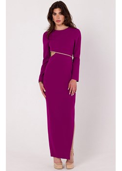 Sukienka maxi z wycięciem w talii rubinowa K180, Kolor rubinowy, Rozmiar L, makover ze sklepu Primodo w kategorii Sukienki - zdjęcie 163579107
