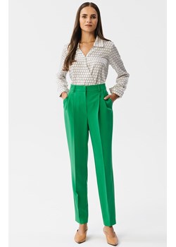 Spodnie z wysokim stanem soczysty zieleń S356, Kolor zielony, Rozmiar M, Stylove ze sklepu Primodo w kategorii Spodnie damskie - zdjęcie 163579258