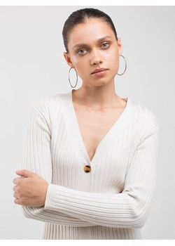 Kardigan damski długi kremowy Neka 102 ze sklepu Big Star w kategorii Swetry damskie - zdjęcie 163579755