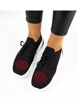 Czarno czerwone sneakersy sportowe Daniela ze sklepu gemre w kategorii Buty sportowe damskie - zdjęcie 163581236