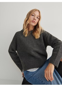 Reserved - Gładki sweter - ciemnoszary ze sklepu Reserved w kategorii Swetry damskie - zdjęcie 163582538