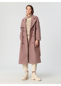 Sinsay - Klasyczny płaszcz dwurzędowy - fioletowy ze sklepu Sinsay w kategorii Płaszcze damskie - zdjęcie 163583746