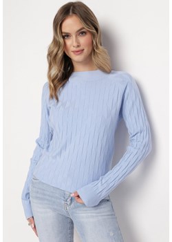 Jasnoniebieski Klasyczny Sweter z Półgolfem Nordda ze sklepu Born2be Odzież w kategorii Swetry damskie - zdjęcie 163584247