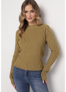 Jasnozielony Klasyczny Sweter z Półgolfem Nordda ze sklepu Born2be Odzież w kategorii Swetry damskie - zdjęcie 163584257