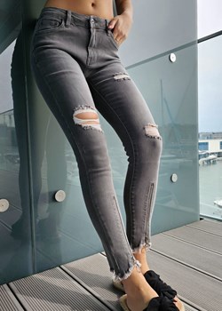 Spodnie My Burbere Jeans Kolor Szary ze sklepu Ligari w kategorii Jeansy damskie - zdjęcie 163586677