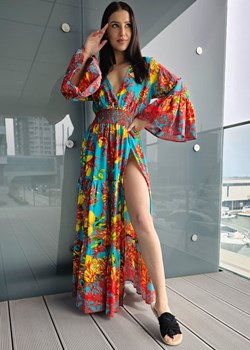 015E Bawełniana Maxi Sukienka Lucia ze sklepu Ligari w kategorii Sukienki - zdjęcie 163586789