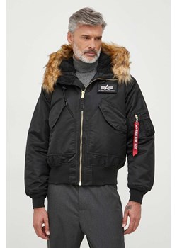 Alpha Industries kurtka 45P Hooded męska kolor czarny zimowa ze sklepu ANSWEAR.com w kategorii Kurtki męskie - zdjęcie 163594129