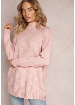 Różowy Golf z Długim Rękawem Oligese ze sklepu Renee odzież w kategorii Swetry damskie - zdjęcie 163597187