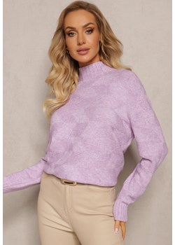 Fioletowy Golf z Długim Rękawem Oligese ze sklepu Renee odzież w kategorii Swetry damskie - zdjęcie 163597197