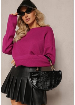 Fioletowy Sweter o Luźnym Kroju Enian ze sklepu Renee odzież w kategorii Swetry damskie - zdjęcie 163597237